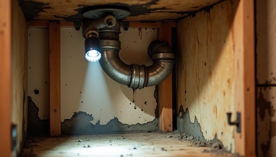 Hidden plumbing leak causing mold and rot