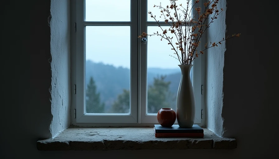 Visual context for interior stone window sill