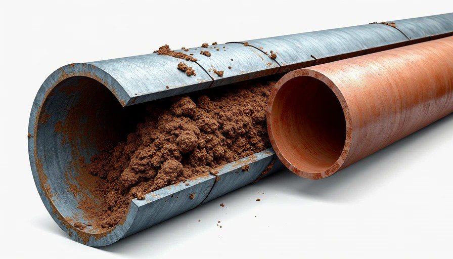 Galvanized pipes with internal corrosion